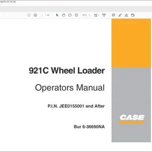 Case 921C Wheel Loader Operators Manual 6-36690NA - PDF DOWNLOAD