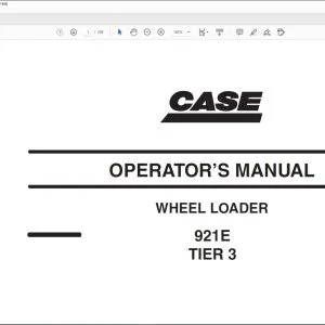 Case 921E TIER 3 Wheel Loader Operator's Manual 87480042 - PDF DOWNLOAD