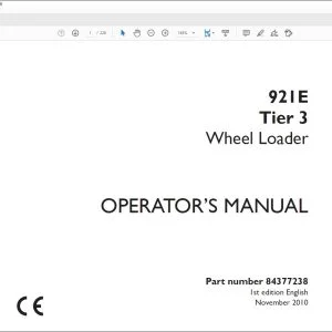Case 921E Tier 3 Wheel Loader Operator's Manual 84377238 - PDF DOWNLOAD