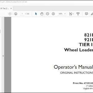 Case 921F 821F Tier II Wheel Loader Operator's Manual 47393307 - PDF DOWNLOAD