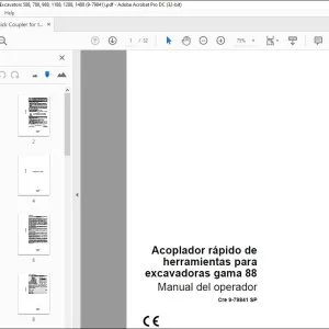 Case Acoplador rápido de herramientas para excavadoras gama 88 Manual del Operador 9-79841 - PDF DOWNLOAD