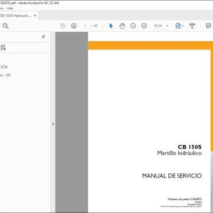 Case CB 150S Martillo hidráulico Manual De Servicio 51562872 Manual PDF Download