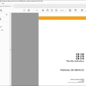 Case CB 18S CB 27S CB 37S Martillo hidráulico Manual De Servicio 51562833 - PDF DOWNLOAD