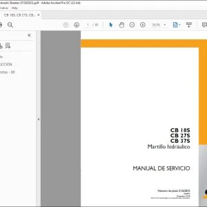 Case CB 18S CB 27S CB 37S Martillo hidráulico Manual De Servicio 51562833 Manual PDF Download