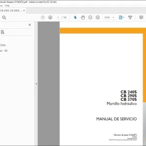 Case CB 240S CB 290S CB 370S Martillo Hidraulico Manual de Servicio PDF