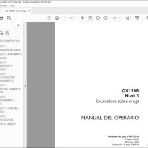 Case CX130B Nivel 3 Excavadora sobre oruga Manual del Operario 47452368 - PDF DOWNLOAD