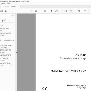 Case CX130C Excavadora sobre oruga Manual del Operario 47482618 - PDF DOWNLOAD