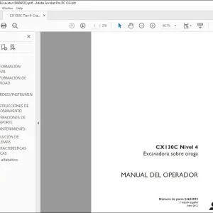 Case CX130C Nivel 4 Excavadora sobre oruga Manual del Operador 84604522 - PDF DOWNLOAD