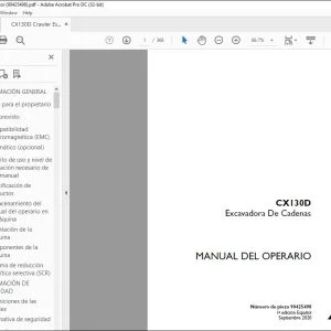 Case CX130D Excavadora De Cadenas Manual del operario 90425498 - PDF DOWNLOAD