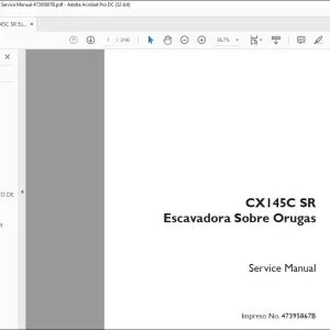 Case CX145C SR Excavadora sobre oruga Service Manual 47395867B - PDF DOWNLOAD