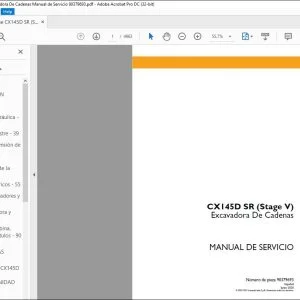 Case CX145D SR (Stage V) Excavadora De Cadenas Manual de Servicio 90379693 - PDF DOWNLOAD