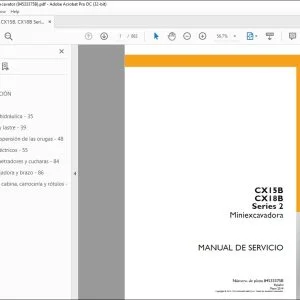 Case CX15B CX18B Series 2 Miniexcavadora Manual de Servicio 84533375B - PDF DOWNLOAD