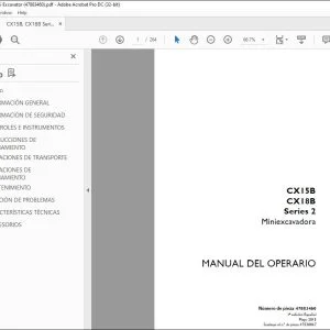 Case CX15B CX18B Series 2 Miniexcavadora Manual del Operario 47883460 - PDF DOWNLOAD