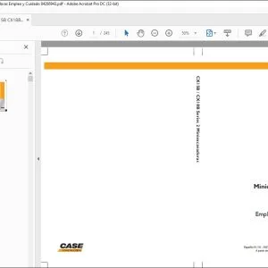 Case CX15B CX18B Series 2 Miniexcavadoras Empleo y Cuidado 84286943 - PDF DOWNLOAD