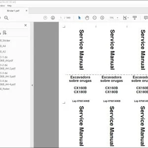 Case CX160B CX180B Excavadora sobre orugas Service Manual 87681406B - PDF DOWNLOAD