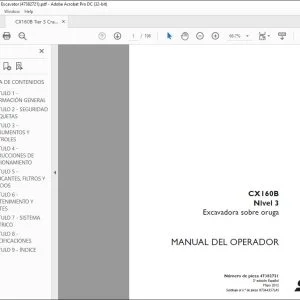 Case CX160B Nivel 3 Excavadora sobre oruga Manual del Operador 47382721 - PDF DOWNLOAD
