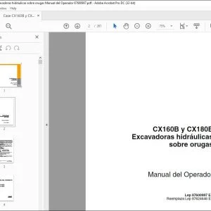 Case CX160B y CX180B Excavadoras hidráulicas sobre orugas Manual del Operador 87600997 - PDF DOWNLOAD