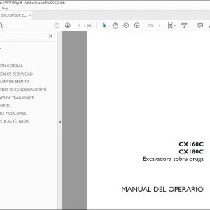Case CX160C CX180C Excavadora sobre oruga Manual del Operario 47571139 - PDF DOWNLOAD