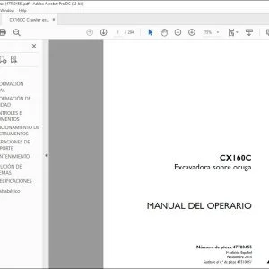 Case CX160C Excavadora sobre oruga Manual del Operario 47783455 - PDF DOWNLOAD