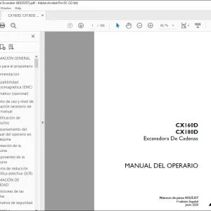 Case CX160D CX180D Excavadora De Cadenas Manual del Operario 90335357 - PDF DOWNLOAD