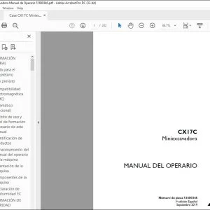 Case CX17C Miniexcavadora Manual de Operario 51680346 - PDF DOWNLOAD