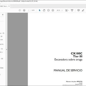 Case CX180C Tier III Excavadora sobre oruga Manual de Servicio 48044246 - PDF DOWNLOAD