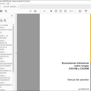 Case CX210B y CX240B Excavadoras hidraulicas sobre orugas Manual Del Operador 87602745 - PDF DOWNLOAD
