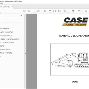 Case CX210C Escavadora Sobre Orugas Manual del Operador 84551226 - PDF DOWNLOAD