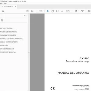 Case CX210C Excavadora sobre oruga Manual del Operario 47578583 - PDF DOWNLOAD