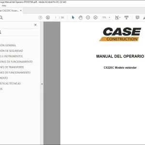Case CX220C Excavadora sobre oruga Manual del Operario 47619576A - PDF DOWNLOAD