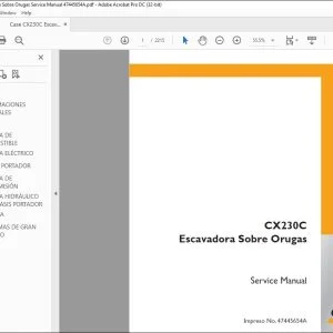 Case CX230C Escavadora Sobre Orugas Service Manual 47445654A - PDF DOWNLOAD