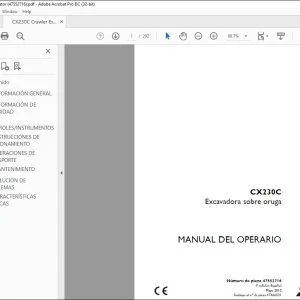 Case CX230C Excavadora sobre oruga Manual del Operario 47552716 - PDF DOWNLOAD