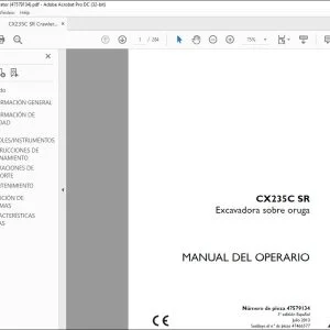 Case CX235C SR Excavadora sobre oruga Manual del Operario 47579134 - PDF DOWNLOAD