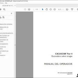 Case CX235CSR Tier 4 Excavadora sobre orugas Manual del Operador 84584805 - PDF DOWNLOAD