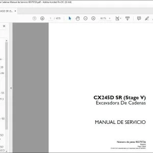Case CX245D SR (Stage V) Excavadora De Cadenas Manual de Servicio 90379726 - PDF DOWNLOAD