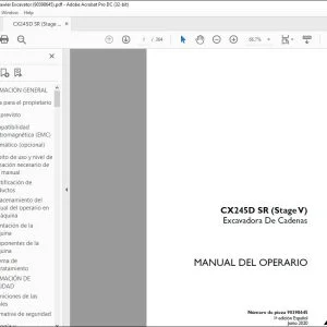 Case CX245D SR (Stage V) Excavadora De Cadenas Manual del Operario 90398645 - PDF DOWNLOAD