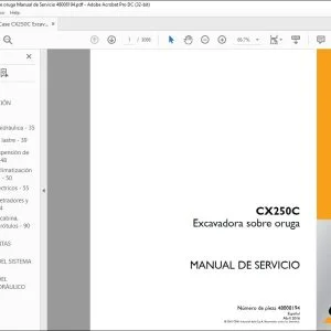 Case CX250C Excavadora sobre oruga Manual de Servicio 48008194 - PDF DOWNLOAD
