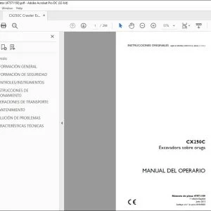 Case CX250C Excavadora sobre oruga Manual del Operario 47571159 - PDF DOWNLOAD