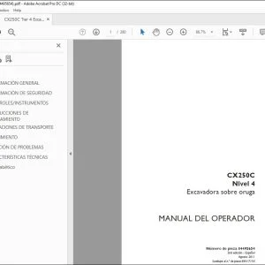 Case CX250C Nivel 4 Excavadora sobre oruga Manual del Operador 84495654 - PDF DOWNLOAD