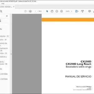Case CX250D CX250D Long Reach Excavadora sobre oruga Manual de Servicio 47843016 - PDF DOWNLOAD