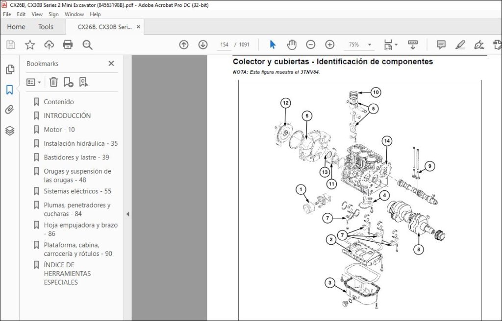 Case Cx26b Cx30b Series 2 Miniexcavadora Manual De Servicio 84563198b Pdf Download 7089