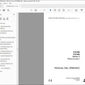 Case CX26B CX30B Series 2 Miniexcavadora Manual del Operario 47530095 - PDF DOWNLOAD