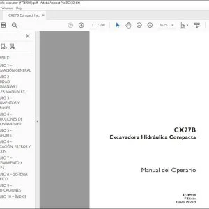Case CX27B Excavadora Hidráulica Compacta Manual de Operario 47769015 - PDF DOWNLOAD