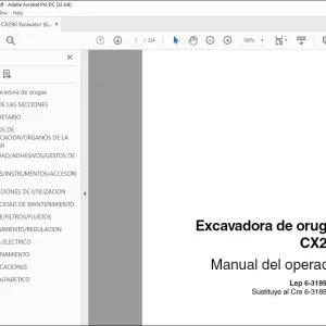 Case CX290 Excavadora de orugas Manual del operador 6-31892 - PDF DOWNLOAD