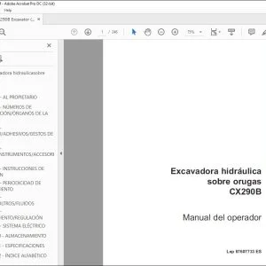 Case CX290B Excavadora hidraulica sobre orugas Manual del Operador 87607733 - PDF DOWNLOAD