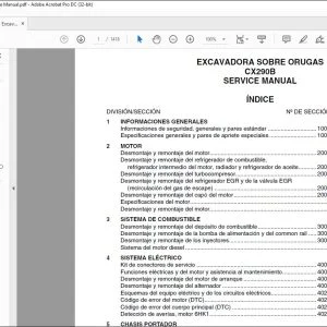 Case CX290B Excavadora sobre orugas Service Manual - PDF DOWNLOAD