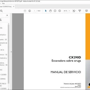 Case CX290D Excavadora sobre oruga Manual de Servicio 48155073 - PDF DOWNLOAD