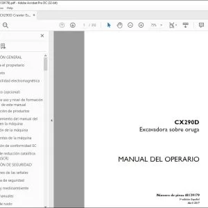 Case CX290D Excavadora sobre oruga Manual del Operario 48139179 - PDF DOWNLOAD