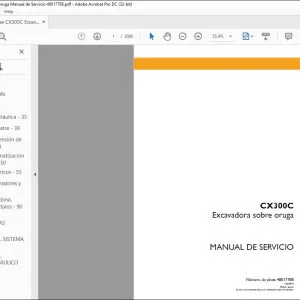 Case CX300C Excavadora sobre oruga Manual de Servicio 48017788 - PDF DOWNLOAD