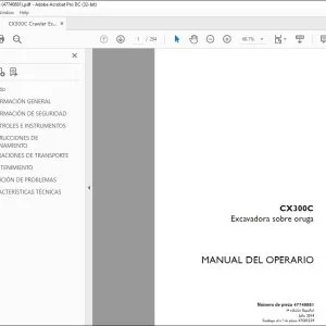 Case CX300C Excavadora sobre oruga Manual del Operario 47740881 - PDF DOWNLOAD